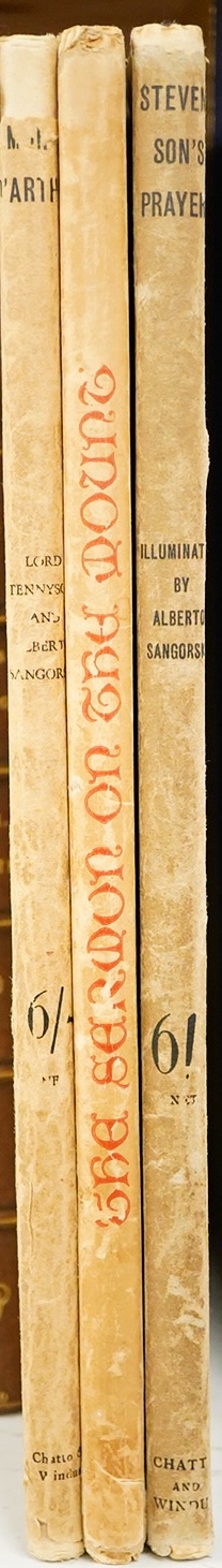 Tennyson, Alfred - Morte D'Arthur. 'as designed, written out and illuminated by Alberto Sangorski', printed in gold and colours by the Graphic Engineering Company; i.e. title, 22 leaves and colophon; original red printed